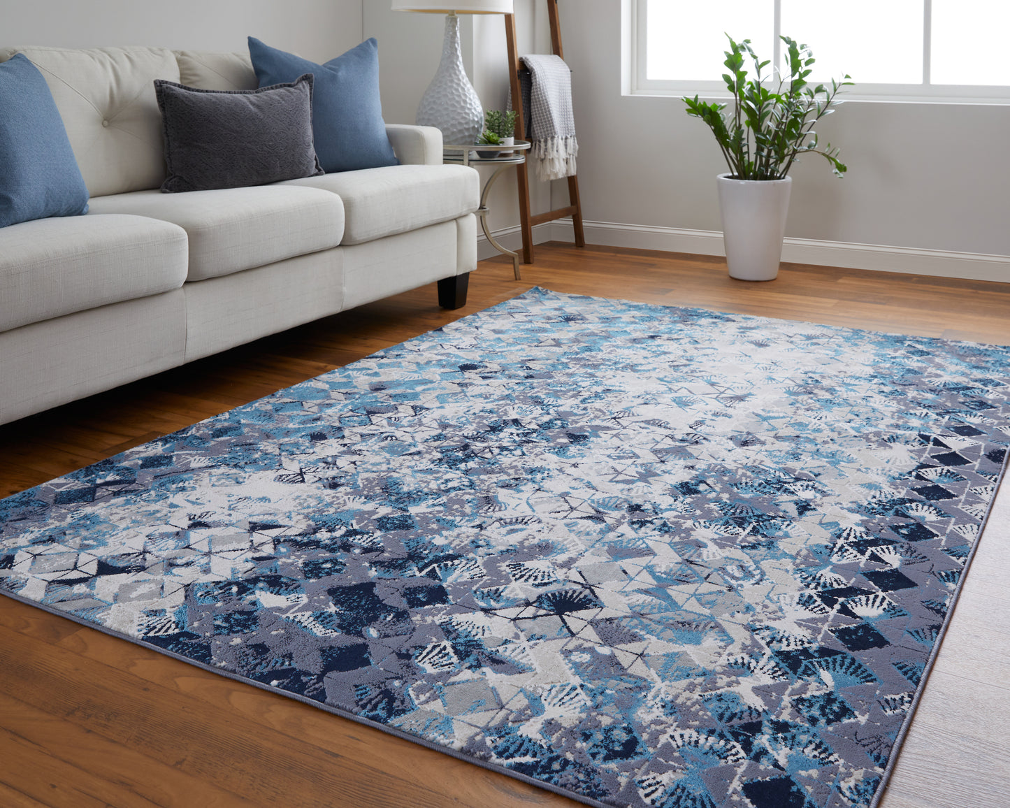 Indio Modern/Bohemian & Eclectic/Farmhouse Blue/Ivory/Gray Runner  Feizy Rugs Small Parcel,Feizy Rugs,Indio,Blue/Ivory/Gray,2'10" x 7'10",Runner,Polyester/Polypropylene,Modern/Bohemian & Eclectic/Farmhouse,Turkey