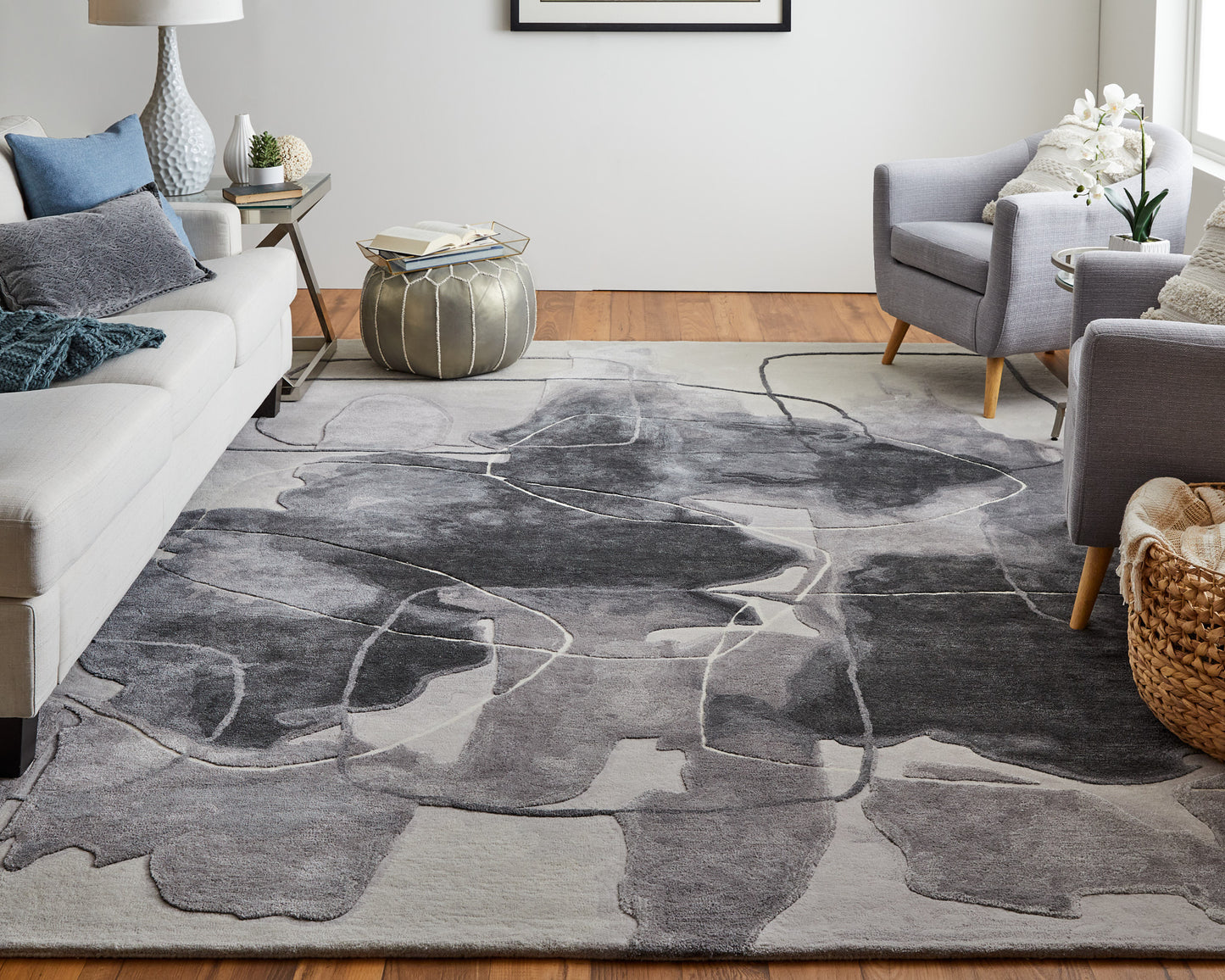 Anya Transitional/Industrial/Casual Ivory/Gray/Taupe Accent Rug