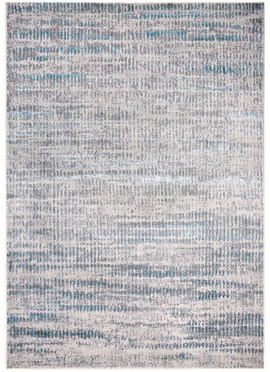 Azure Modern/Casual/Industrial Blue/Gray/Ivory Accent Rug