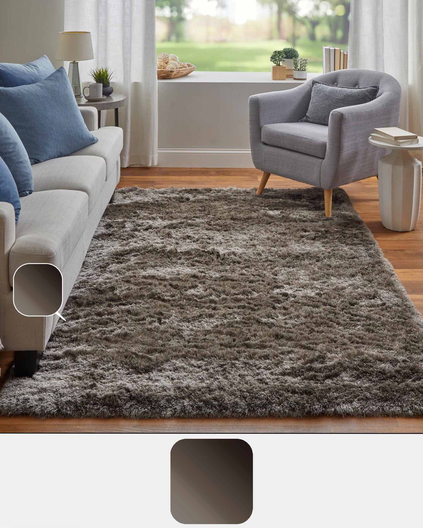 Indochine Modern/Luxury & Glam/Casual Gray/Black Runner  Feizy Rugs Small Parcel,Feizy Rugs,Indochine,Gray/Black,2'6" x 6',Runner,Polyester,Modern/Luxury & Glam/Casual,China