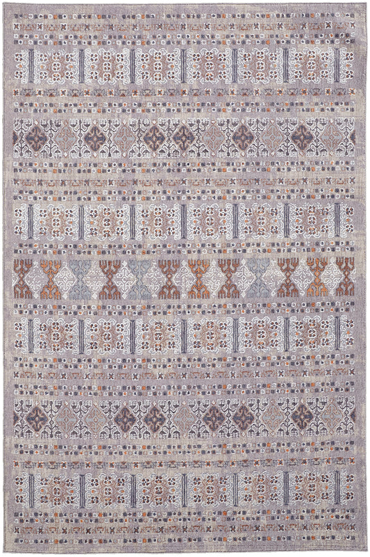 Francisco Transitional/Southwestern Orange/Gray/White Area Rug