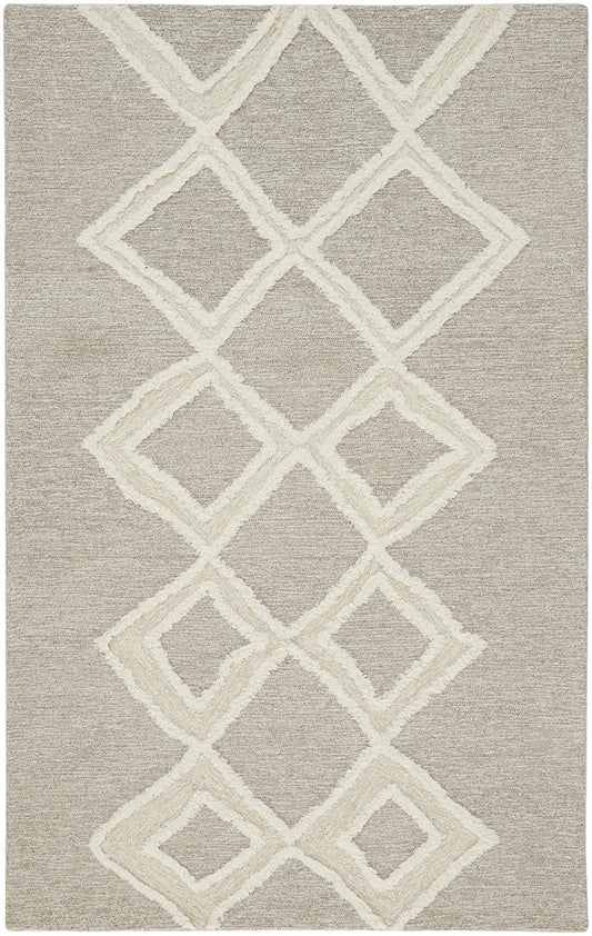 Anica Transitional/Bohemian & Eclectic/Natural Gray/Ivory Accent Rug