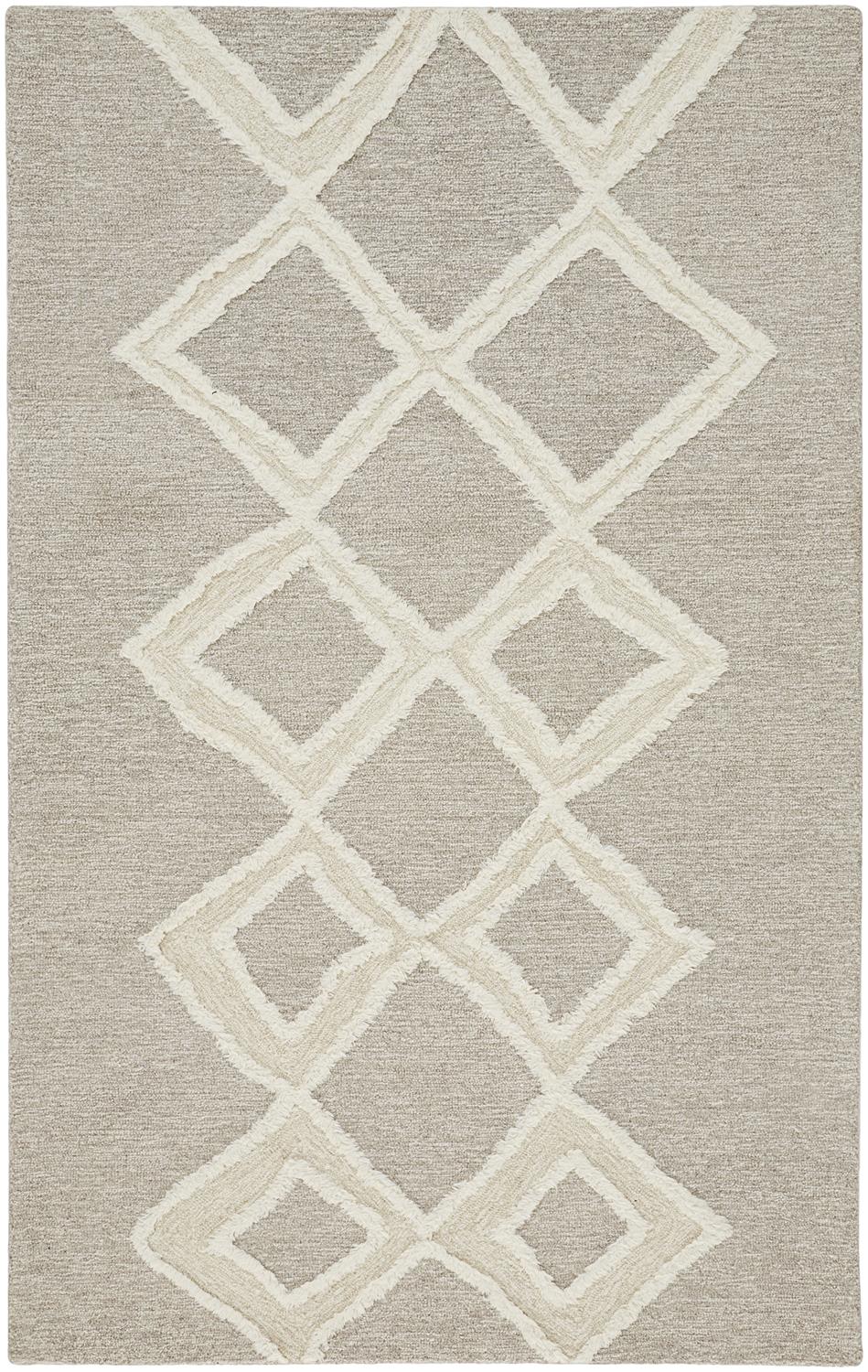 Anica Transitional/Bohemian & Eclectic/Natural Gray/Ivory Area Rug