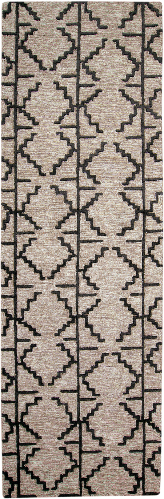 Enzo Transitional/Global Black/Taupe/Gray Runner  Feizy Rugs Small Parcel,Feizy Rugs,Enzo,Black/Taupe/Gray,2'6" x 8',Runner,Wool,Transitional/Global,India