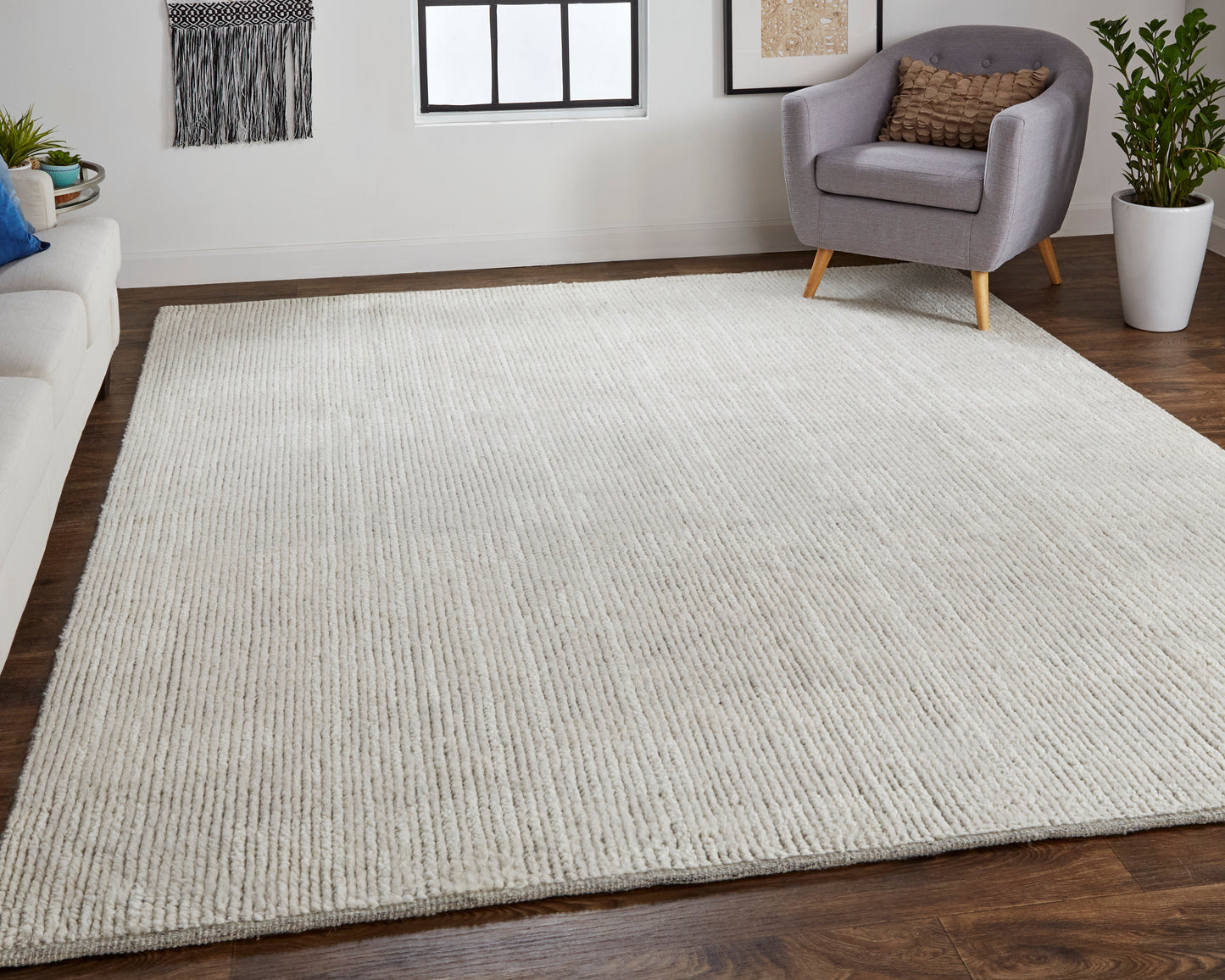 Alford Modern/Classic/Industrial Ivory/Tan Accent Rug