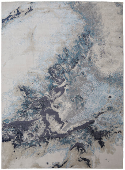 Astra Transitional/Industrial/Casual Blue/Gray/Ivory Accent Rug