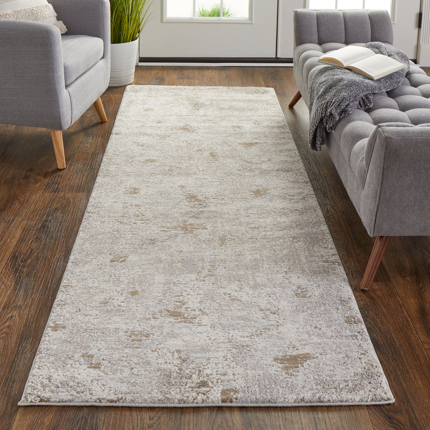 Vancouver Modern/Industrial Ivory/Gray/Tan Runner  Feizy Rugs Small Parcel,Feizy Rugs,Vancouver,Ivory/Gray/Tan,2'10" x 7'10",Runner,Polypropylene/Polyester,Modern/Industrial,Turkey