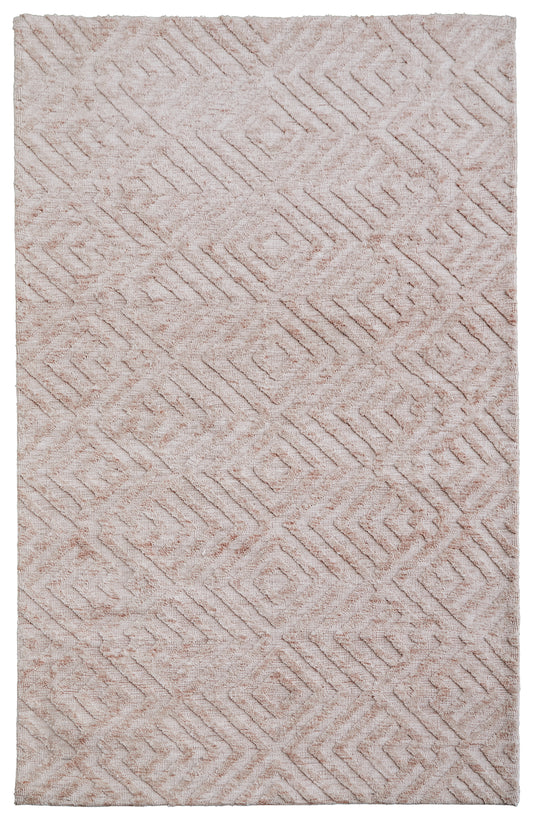 Colton Modern/Farmhouse Pink/Ivory Area Rug