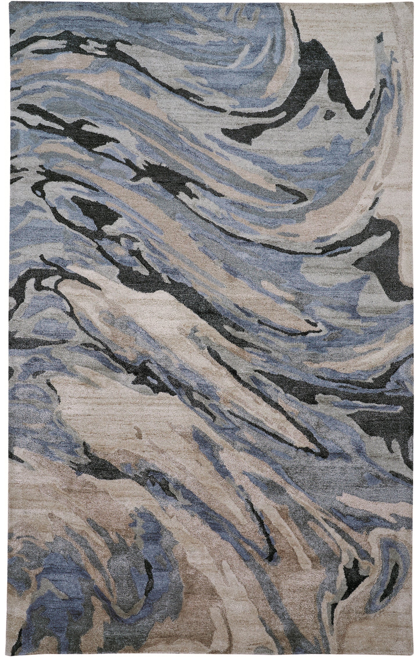 Dryden Transitional/Industrial/Casual Blue/Gray/Taupe Accent Rug  Feizy Rugs Small Parcel,Feizy Rugs,Dryden,Blue/Gray/Taupe,3'6" x 5'6",Accent Rug,Viscose/Wool,Transitional/Industrial/Casual,India