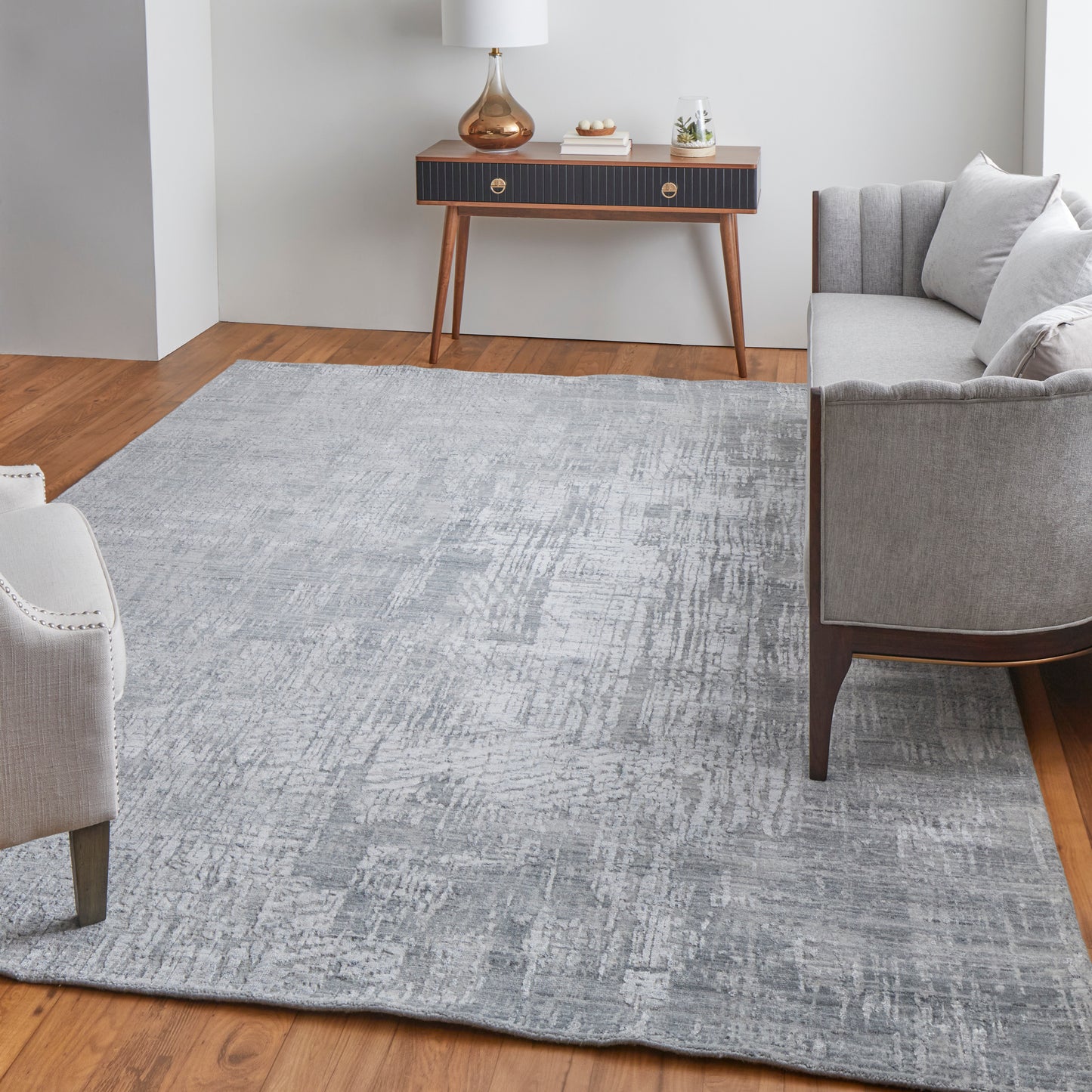 Eastfield Modern/Casual Blue/Silver Accent Rug