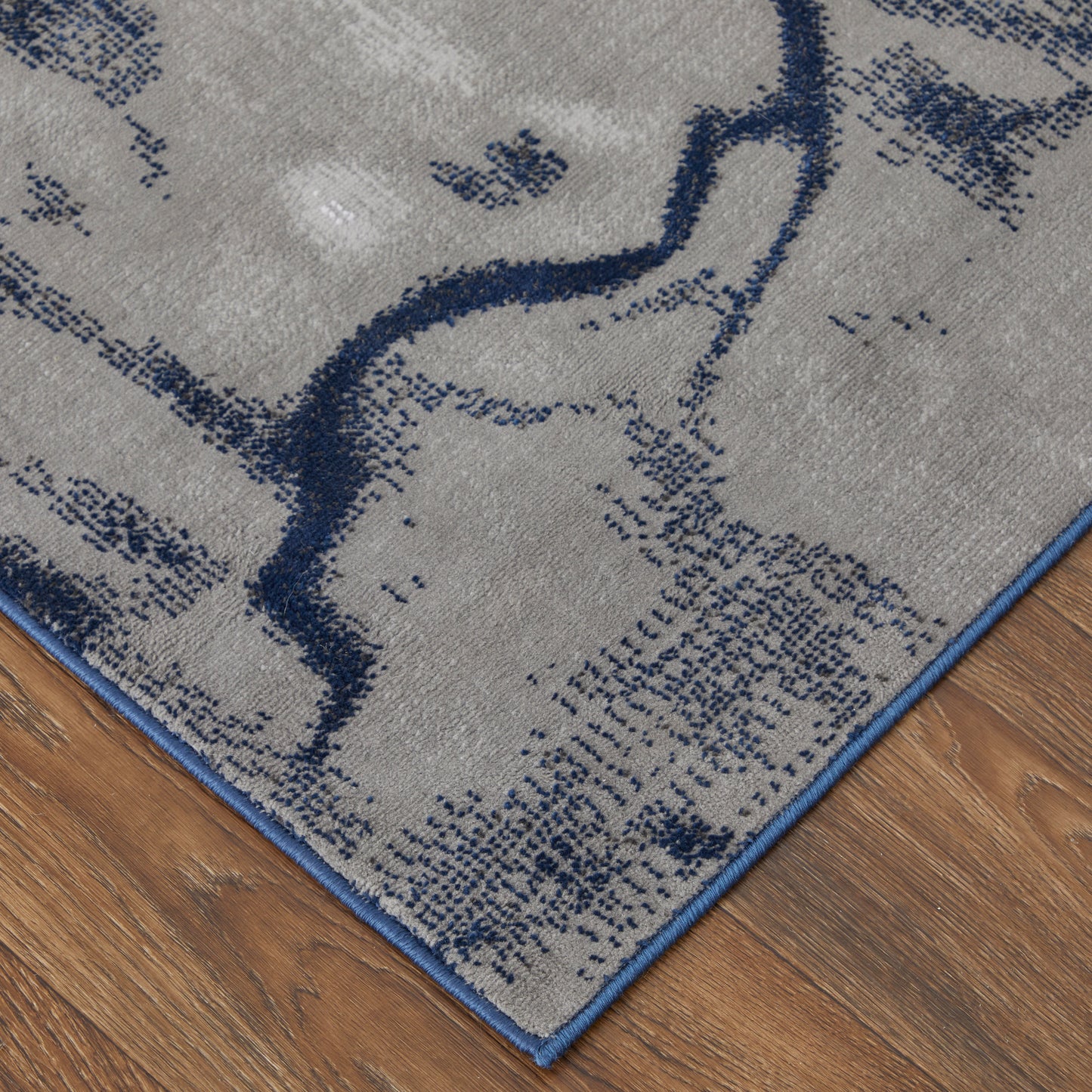 Gaspar Modern/Industrial/Casual Blue/Gray/Ivory Area Rug