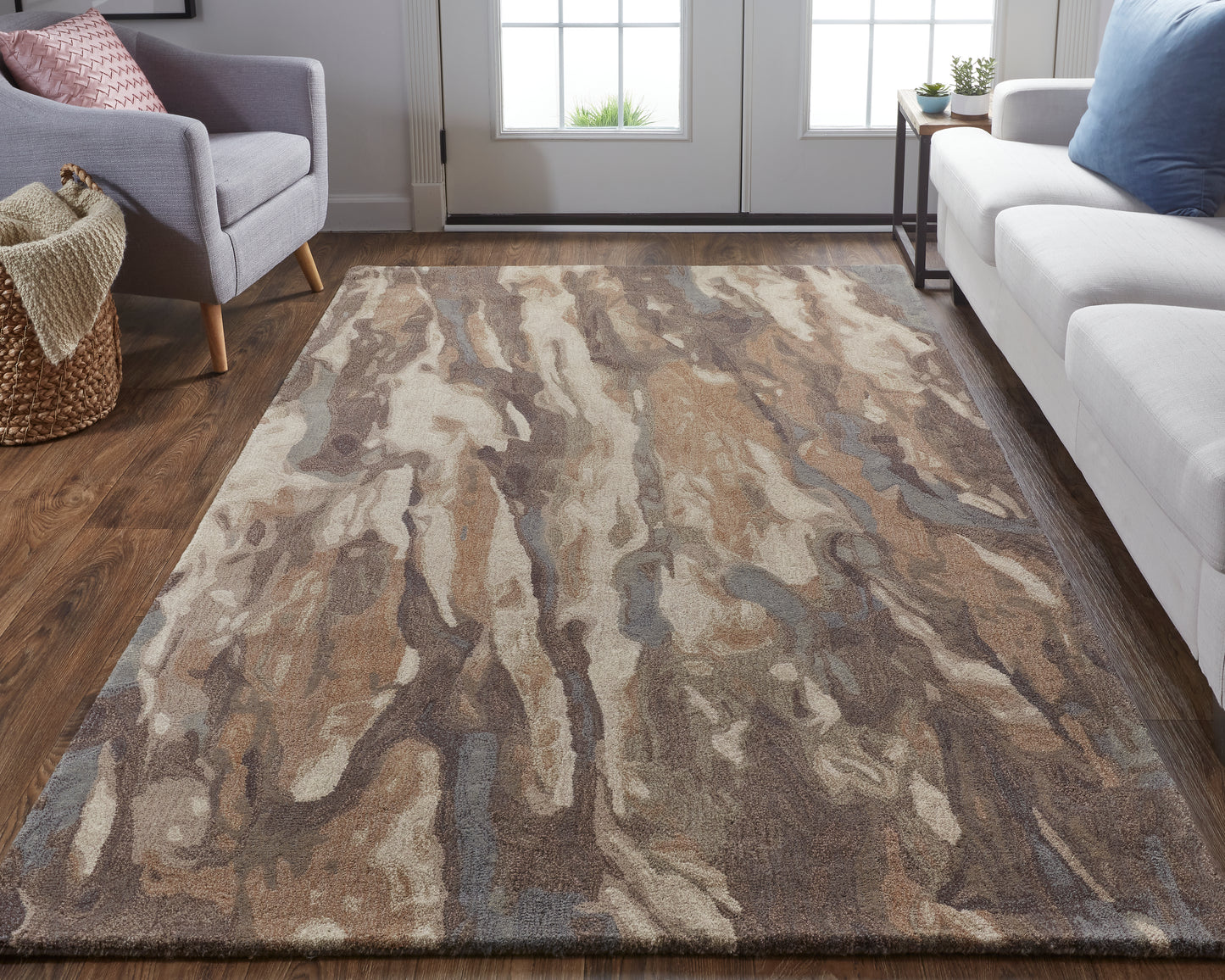 Amira Transitional/Industrial/Casual Brown/Gray/Tan Accent Rug