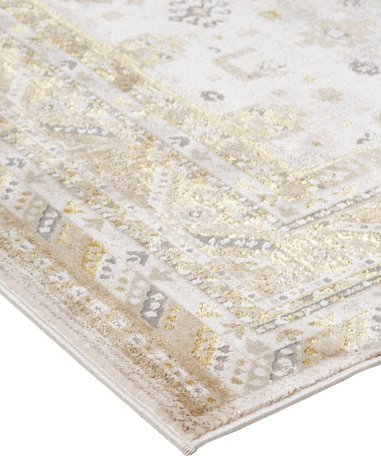 Aura Modern/Vintage/Classic Gold/Ivory Runner  Feizy Rugs Small Parcel,Feizy Rugs,Aura,Gold/Ivory,2'10" x 7'10",Runner,Polyester/Polypropylene,Modern/Vintage/Classic,Turkey