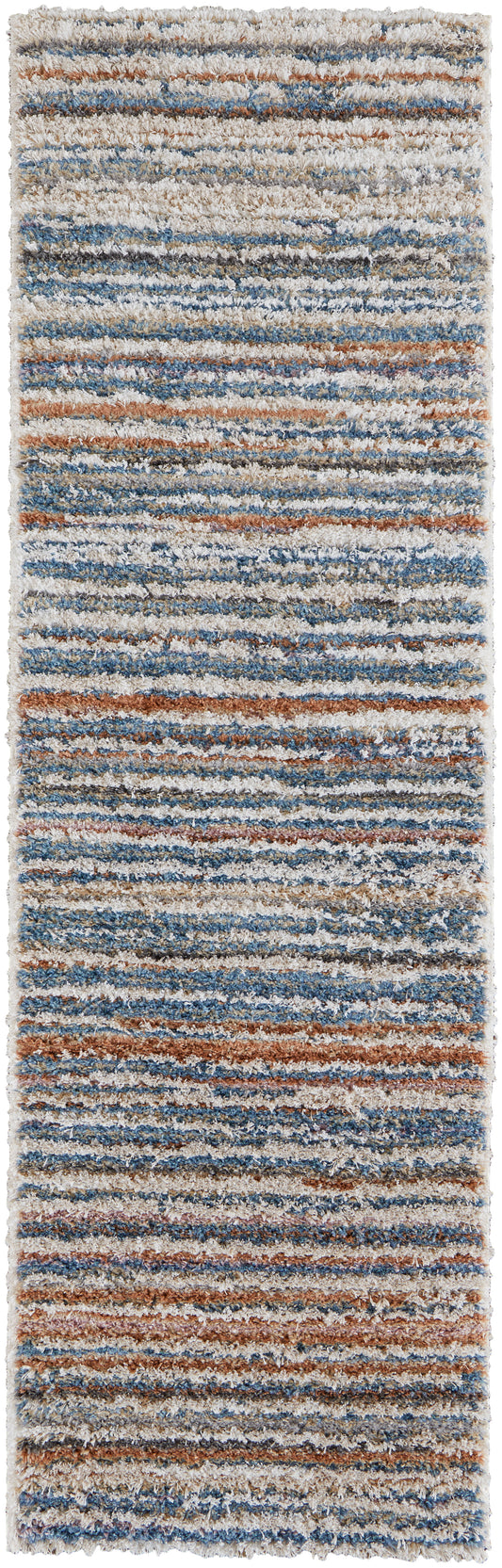 Mynka Transitional/Casual Ivory/Blue/Orange Runner  Feizy Rugs Small Parcel,Feizy Rugs,Mynka,Ivory/Blue/Orange,2'6" x 8',Runner,Polyester,Transitional/Casual,Turkey