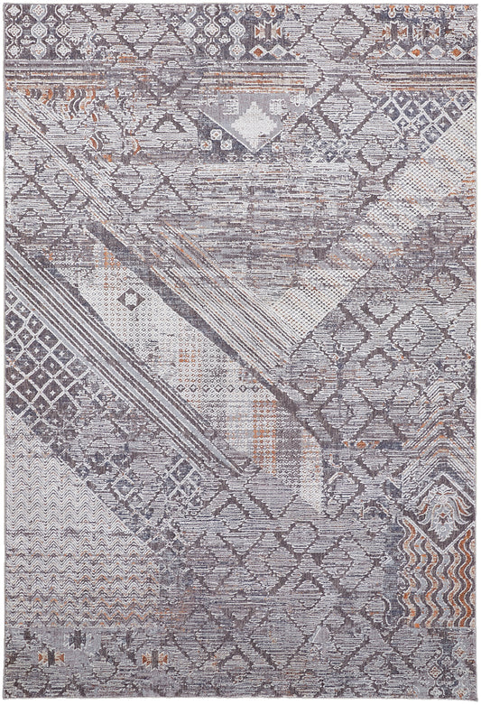 Francisco Transitional/Industrial/Southwestern Ivory/Gray Accent Rug  Feizy Rugs Small Parcel,Feizy Rugs,Francisco,Ivory/Gray,1'8" x 2'10",Accent Rug,Polyester/Polypropylene,Transitional/Industrial/Southwestern,Turkey