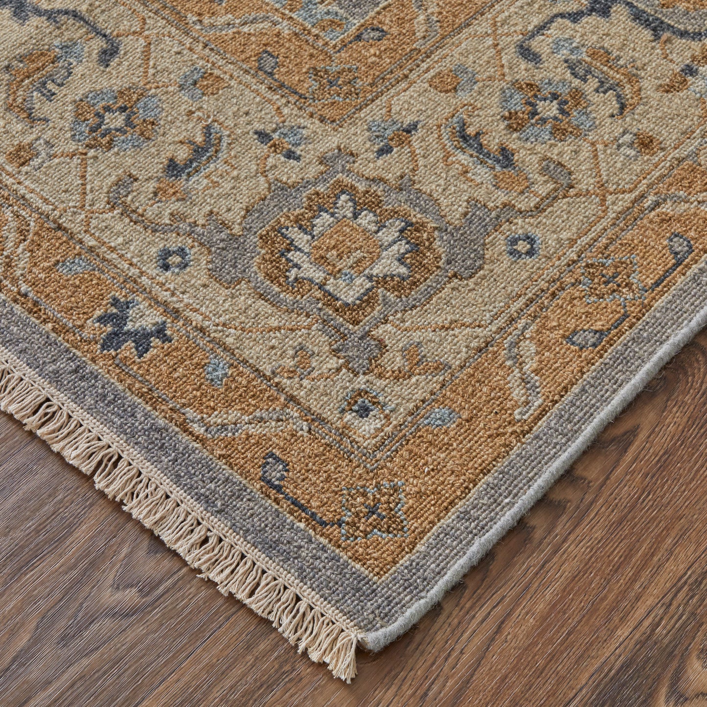 Corbitt Traditional/Classic Gray/Gold Accent Rug  Feizy Rugs Small Parcel,Feizy Rugs,Corbitt,Gray/Gold,2' x 3',Accent Rug,Wool,Traditional/Classic,India