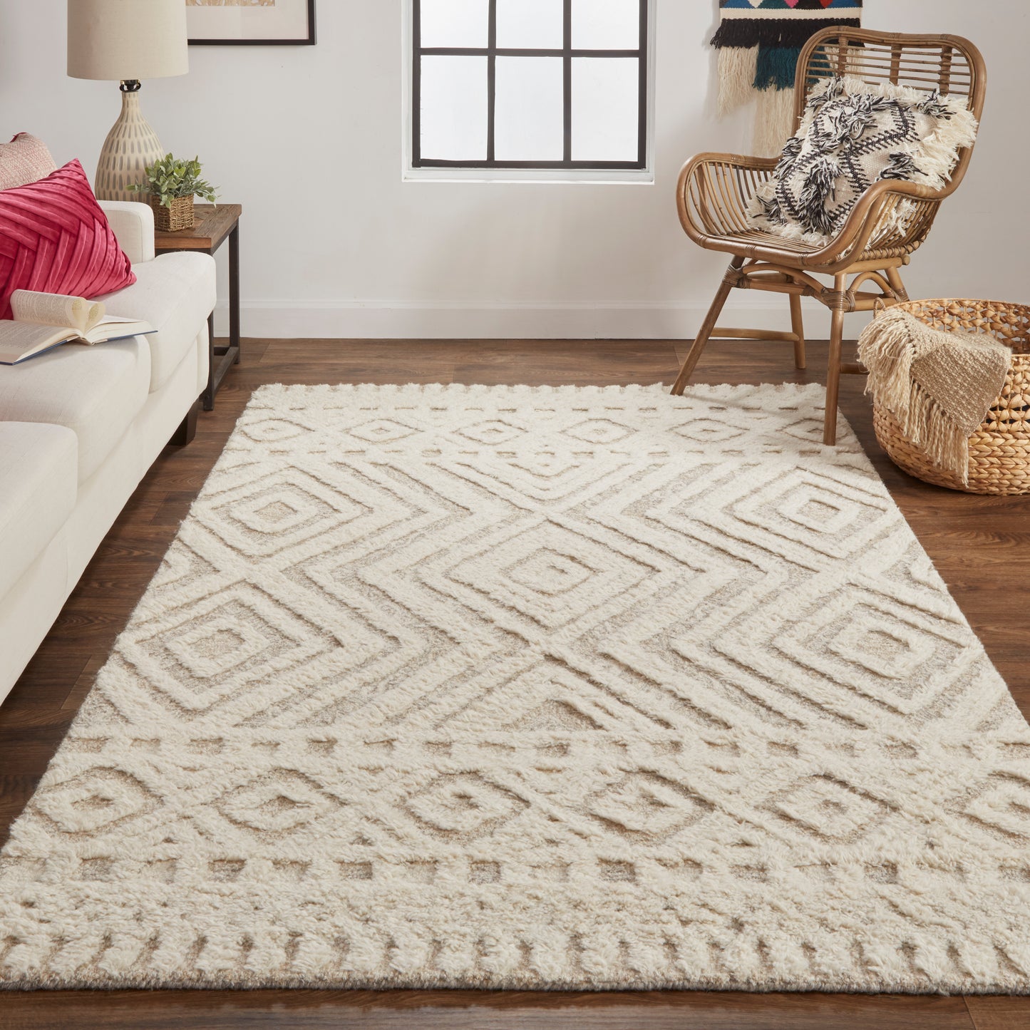 Anica Transitional/Farmhouse/Scandinavian Ivory/Tan Accent Rug