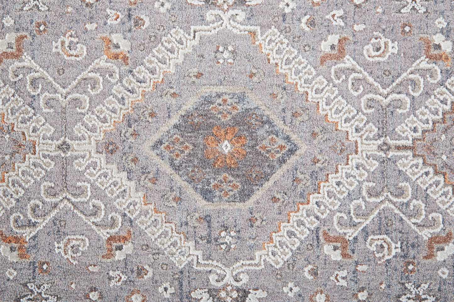 Francisco Transitional/Southwestern/Classic Gray/Orange/Ivory Runner  Feizy Rugs Small Parcel,Feizy Rugs,Francisco,Gray/Orange/Ivory,2'10" x 8',Runner,Polyester/Polypropylene,Transitional/Southwestern/Classic,Turkey