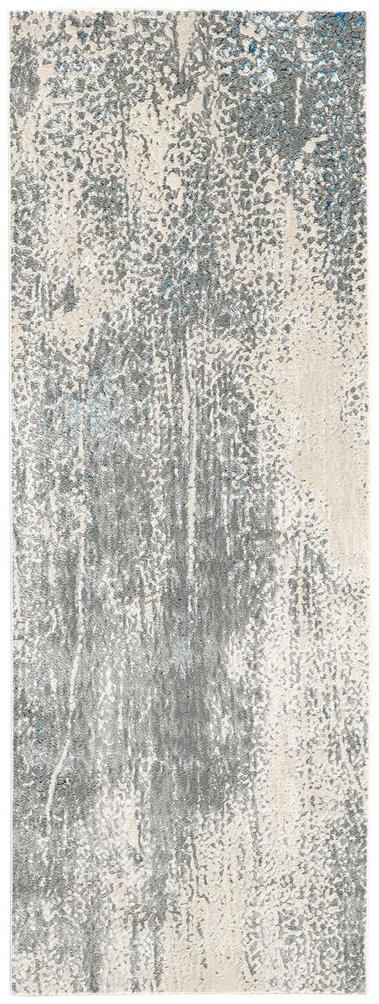 Azure Modern/Casual Gray/Blue/Ivory Runner  Feizy Rugs Small Parcel,Feizy Rugs,Azure,Gray/Blue/Ivory,2'10" x 7'10",Runner,Polyester/Polypropylene,Modern/Casual,Turkey