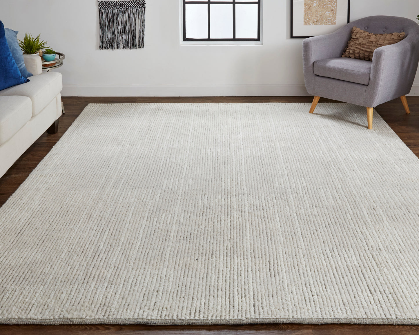 Alford Modern/Classic/Industrial Ivory/Tan Accent Rug