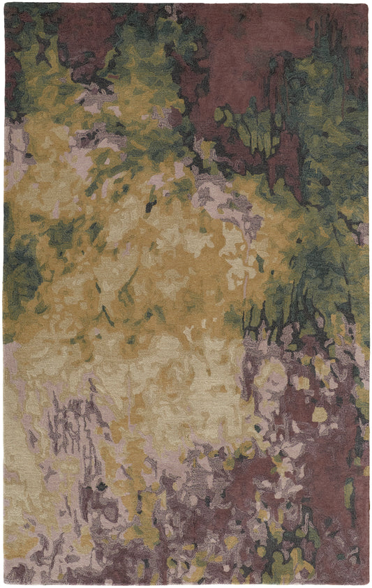 Amira Transitional/Industrial/Casual Gold/Purple/Green Area Rug