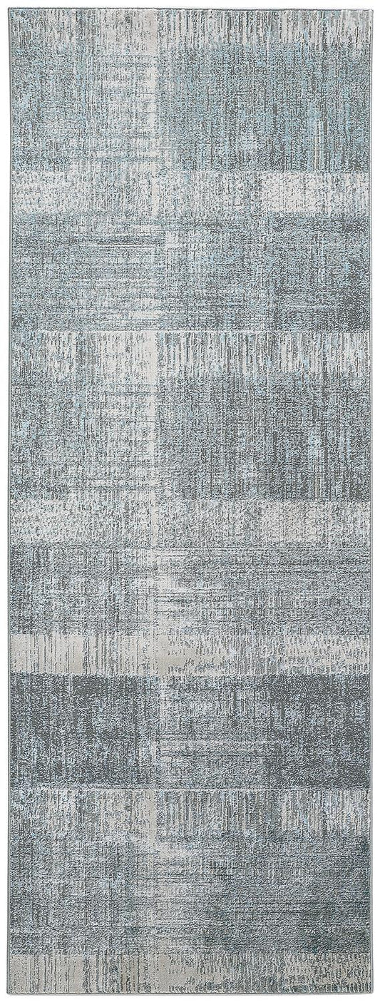 Azure Modern/Casual/Industrial White/Gray/Blue Runner  Feizy Rugs Small Parcel,Feizy Rugs,Azure,White/Gray/Blue,2'10" x 7'10",Runner,Polyester/Polypropylene,Modern/Casual/Industrial,Turkey