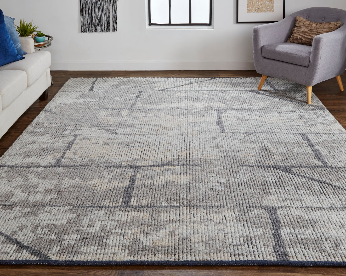 Alford Modern/Industrial Gray/Silver Area Rug