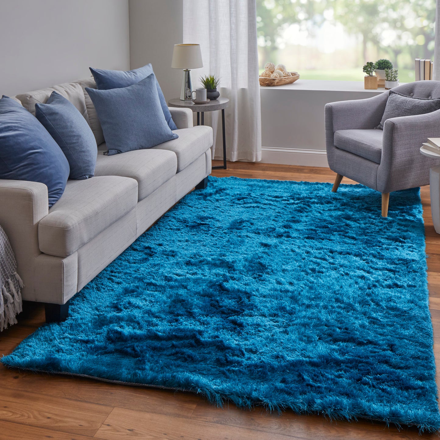 Indochine Modern/Luxury & Glam/Casual Blue Accent Rug  Feizy Rugs Small Parcel,Feizy Rugs,Indochine,Blue,3'6" x 5'6",Accent Rug,Polyester,Modern/Luxury & Glam/Casual,China