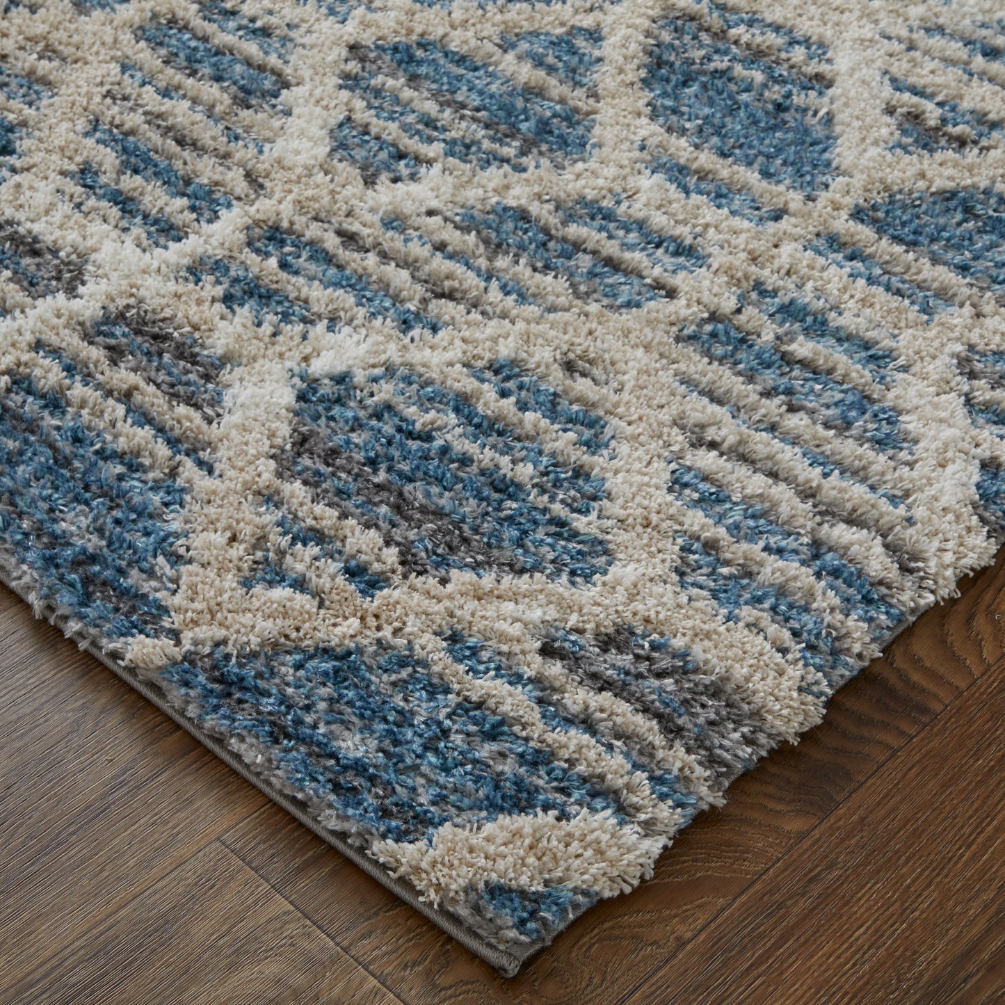 Mynka Transitional/Bohemian & Eclectic/Farmhouse Blue/Ivory Runner  Feizy Rugs Small Parcel,Feizy Rugs,Mynka,Blue/Ivory,2'6" x 8',Runner,Polyester,Transitional/Bohemian & Eclectic/Farmhouse,Turkey