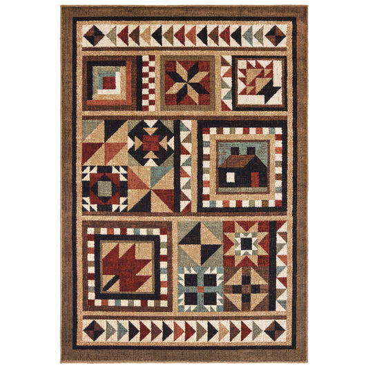 WOODLANDS 9596A Brown Rug - ORIENTAL WEAVERS