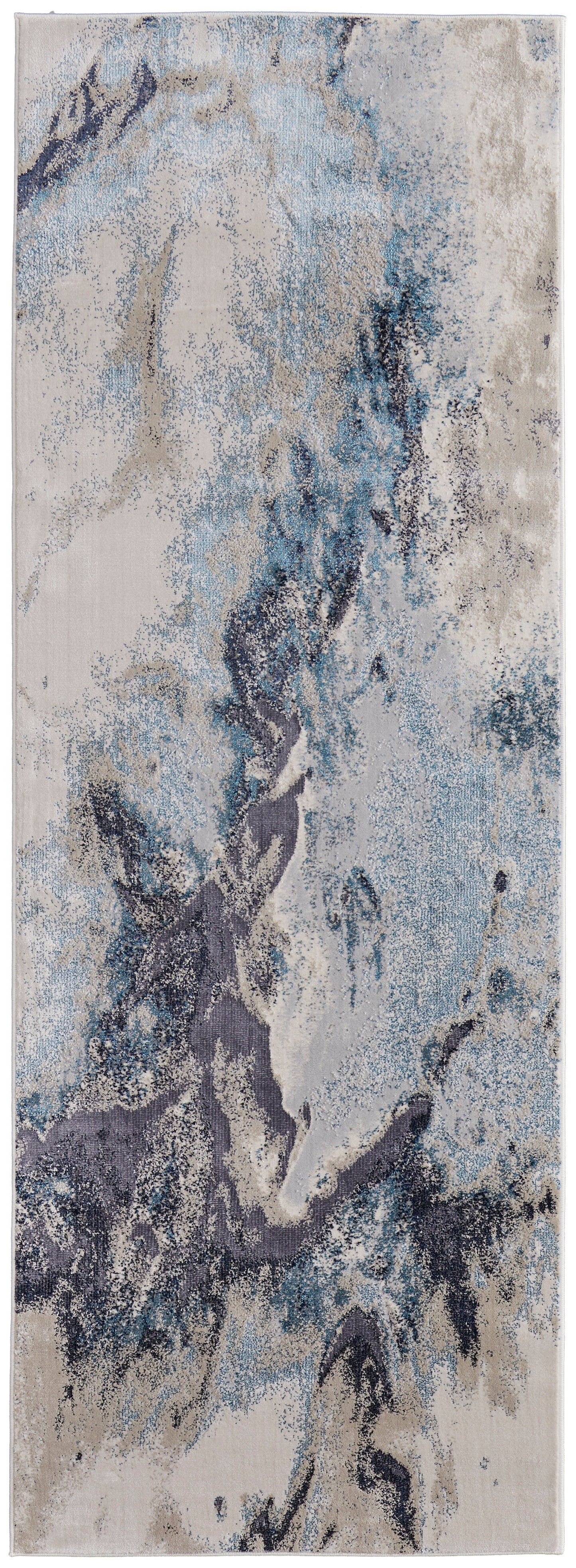 Astra Transitional/Industrial/Casual Blue/Gray/Ivory Runner  Feizy Rugs Small Parcel,Feizy Rugs,Astra,Blue/Gray/Ivory,2'10" x 7'10",Runner,Polyester/Polypropylene,Transitional/Industrial/Casual,Turkey