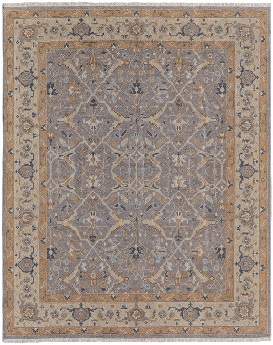 Corbitt Traditional/Classic Gray/Gold Accent Rug  Feizy Rugs Small Parcel,Feizy Rugs,Corbitt,Gray/Gold,2' x 3',Accent Rug,Wool,Traditional/Classic,India