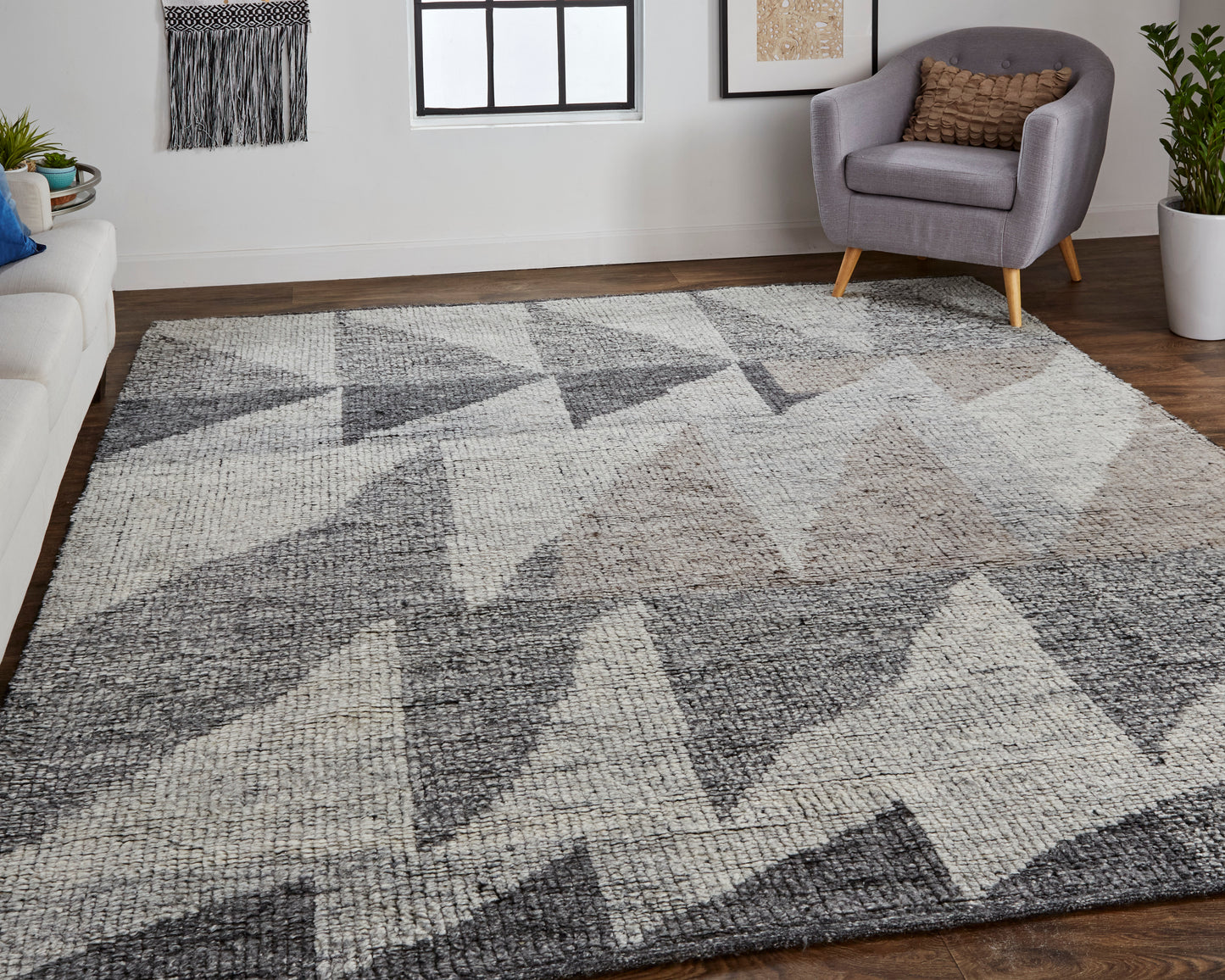 Alford Modern/Bohemian & Eclectic/Rustic Ivory/Gray/Taupe Accent Rug