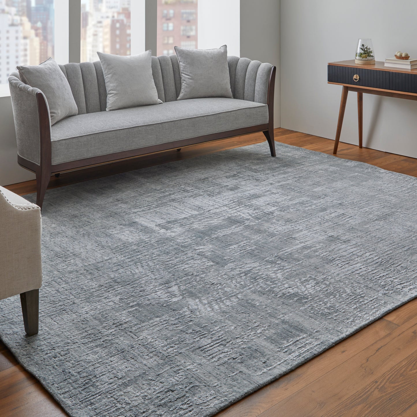 Eastfield Modern/Casual Blue/Silver Area Rug