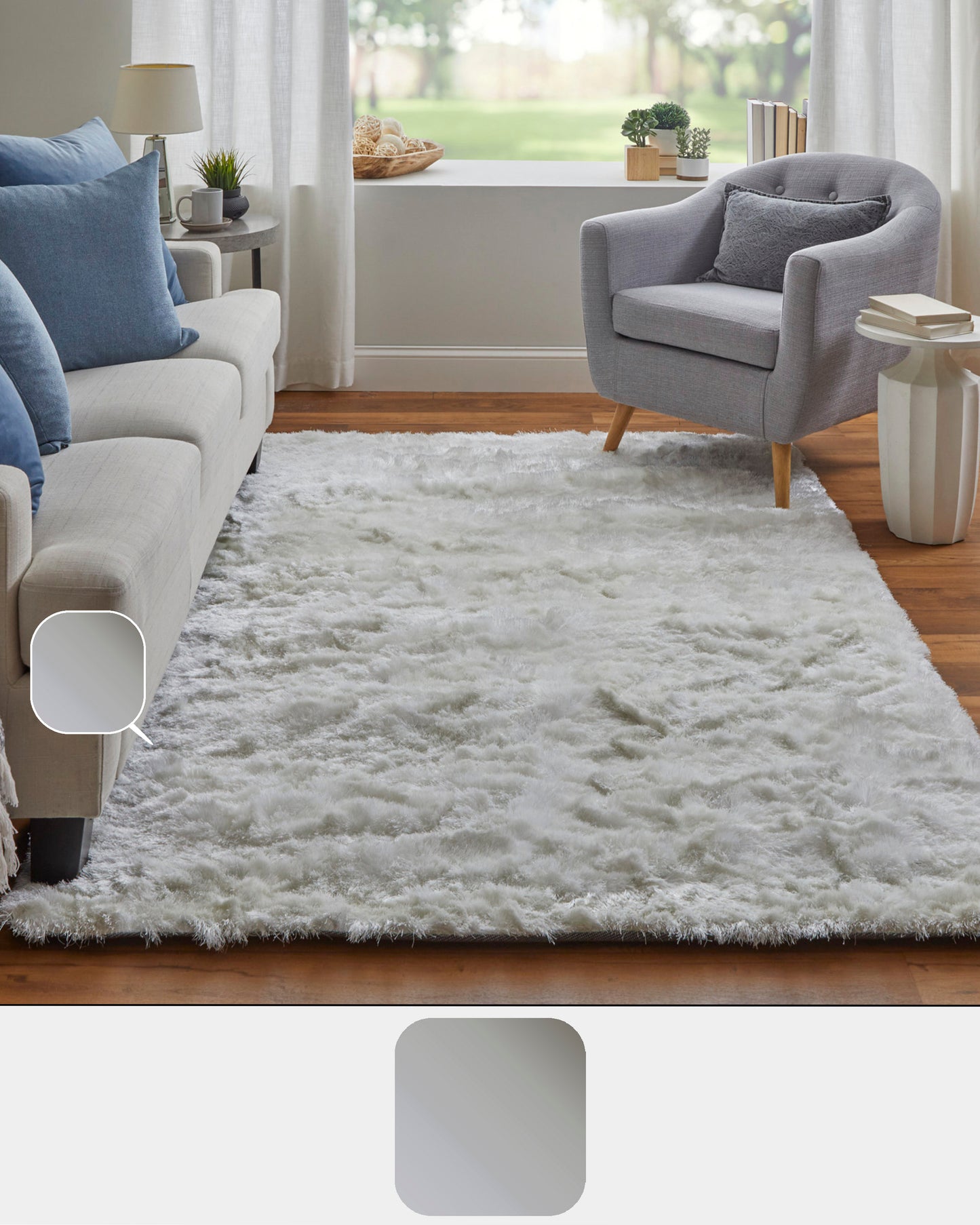 Indochine Modern/Luxury & Glam/Casual White Runner  Feizy Rugs Small Parcel,Feizy Rugs,Indochine,White,2'6" x 6',Runner,Polyester,Modern/Luxury & Glam/Casual,China