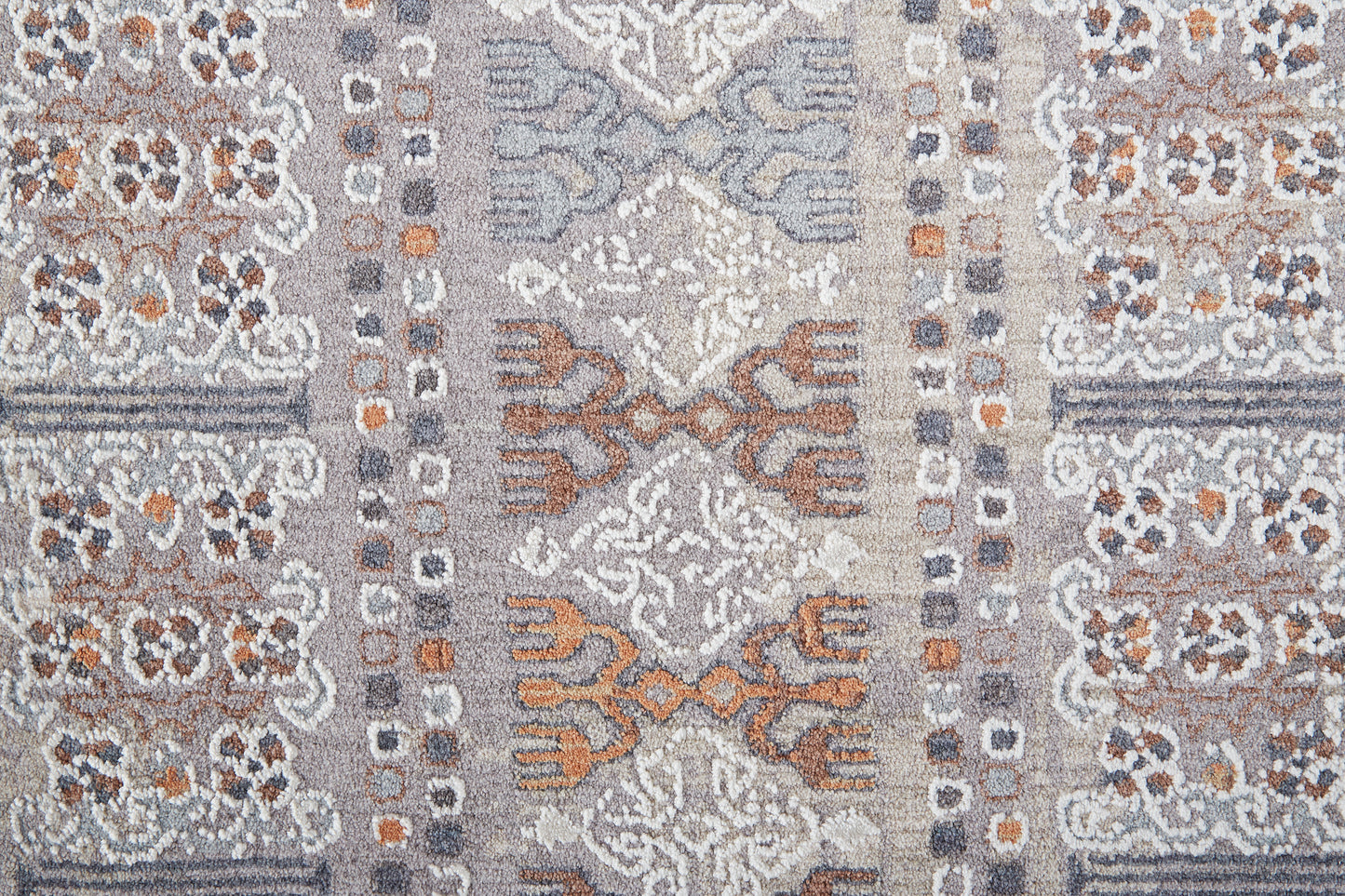 Francisco Transitional/Southwestern Orange/Gray/White Area Rug