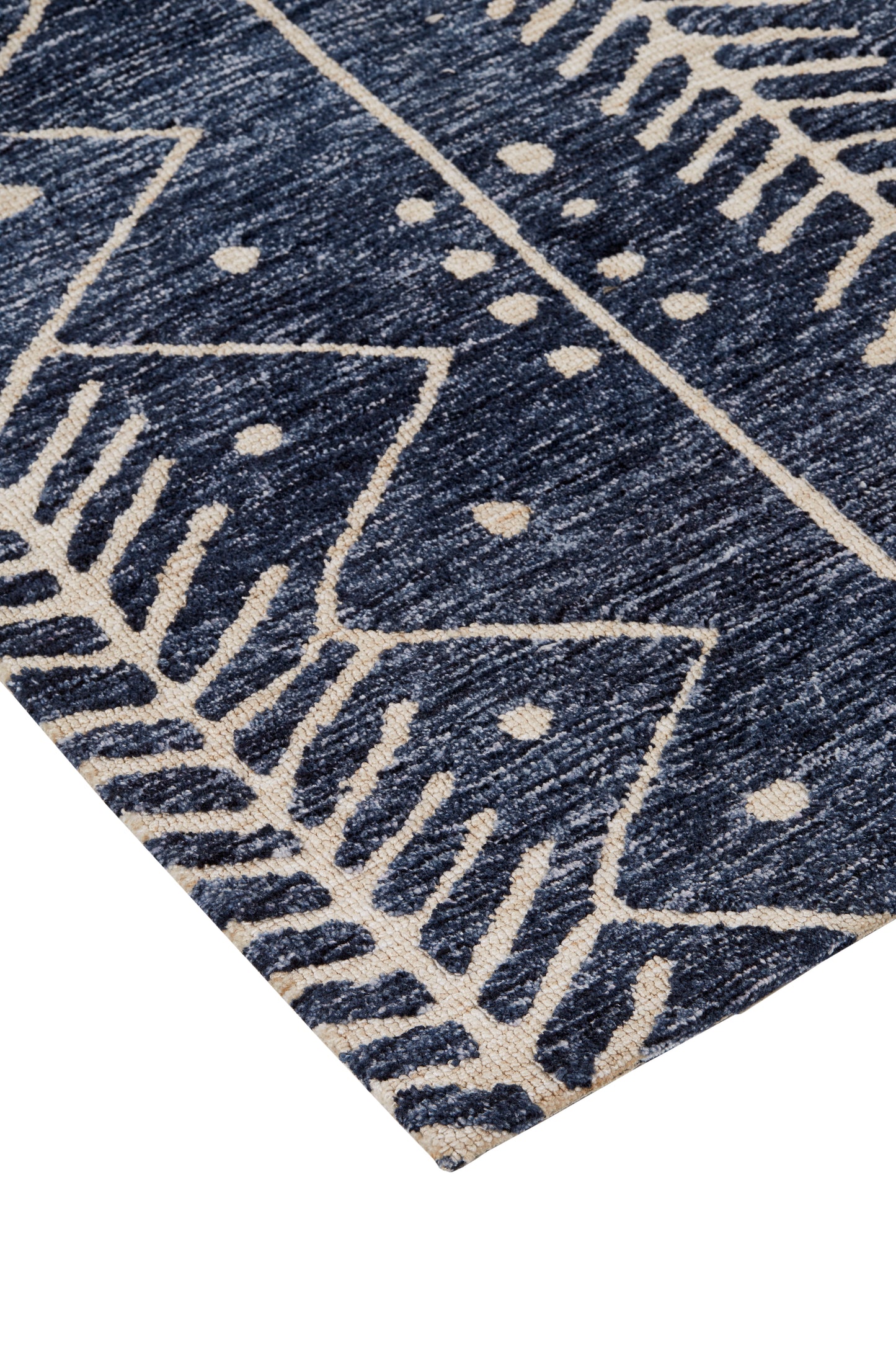 Colton Modern/Moroccan/Bohemian & Eclectic Blue/Ivory Accent Rug